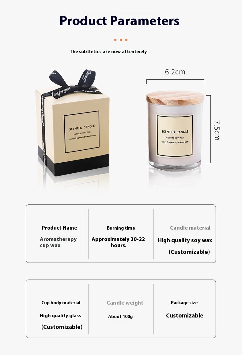 White Glass Scented Candle with Lid