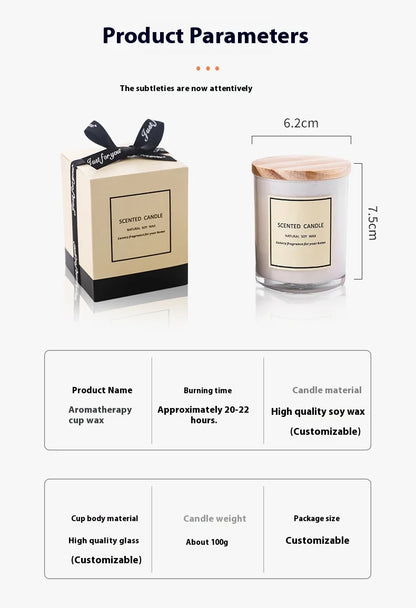 White Glass Scented Candle with Lid