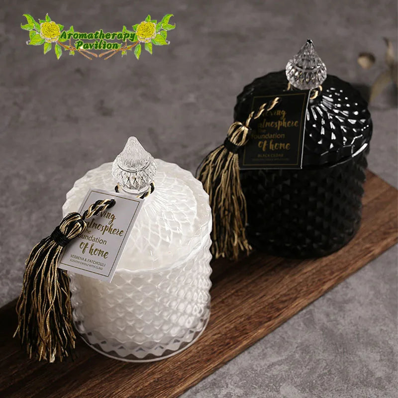 Black & White Diamond Soy Wax Scented Candle