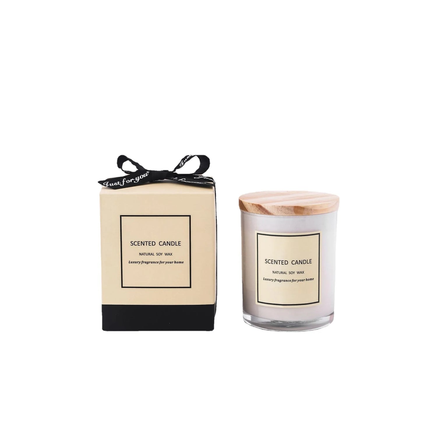 White Glass Scented Candle with Lid