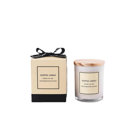 White Glass Scented Candle with Lid