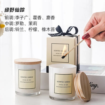 White Glass Scented Candle with Lid