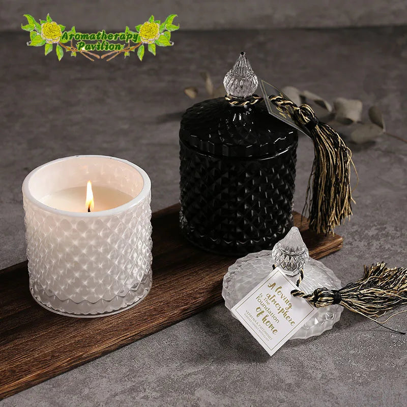 Black & White Diamond Soy Wax Scented Candle